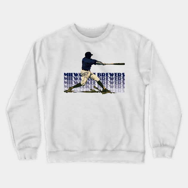 Retro Milwaukee Brewers Slugger Crewneck Sweatshirt by Rad Love